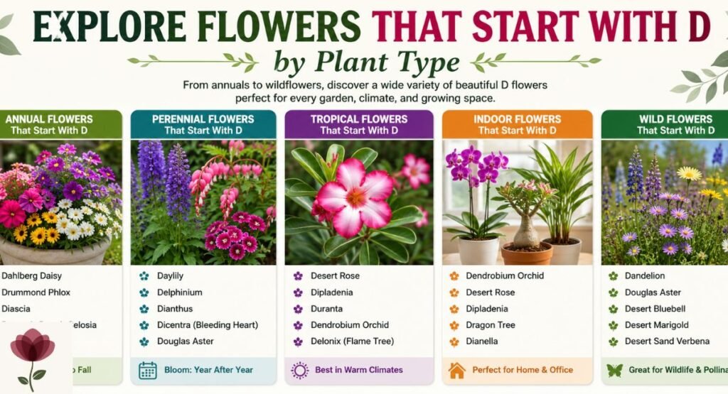 Explore Flowers That Start With D by Plant Type