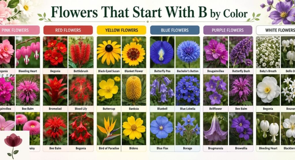 Flowers That Start With B by Color