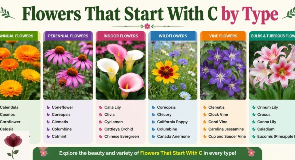 Flowers That Start With C by Type