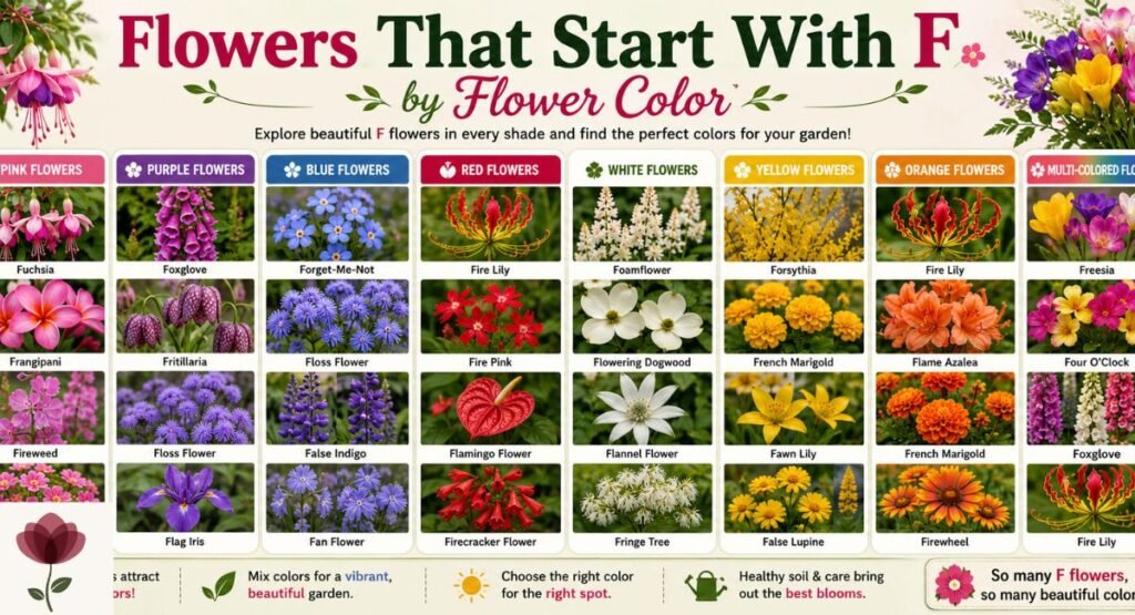 Flowers That Start With F by Flower Color