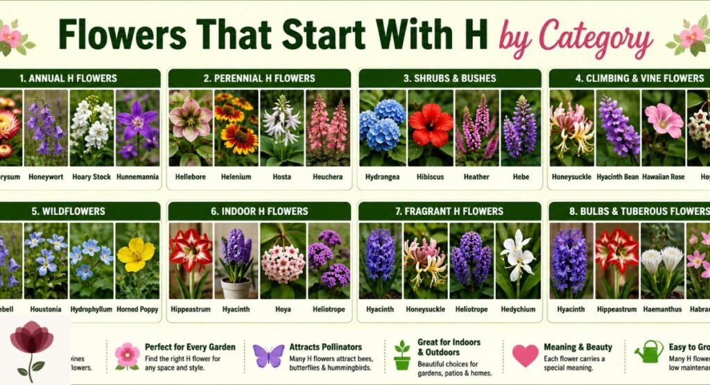 Flowers That Start With H by Category