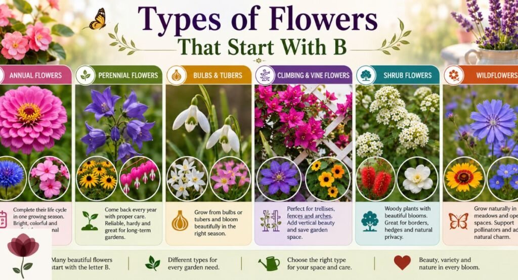 Types of Flowers That Start With B